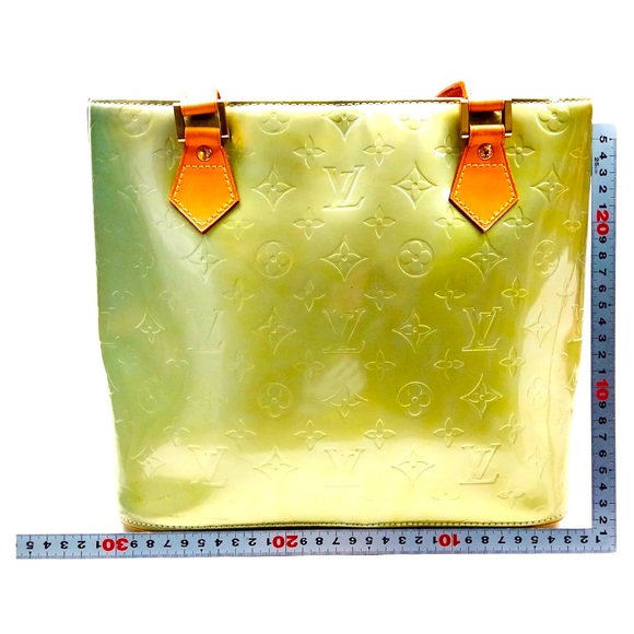 LOUIS VUITTON LV Hand Bag Houston Metalic Vernis Green - Picture 2 of 11
